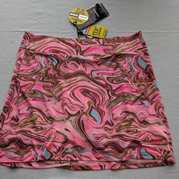 Women's Jamie‎ Sadock 17.5" Pull On Golf Skort Size 14 Whirl Marbled Angel NEW - Picture 2 of 9